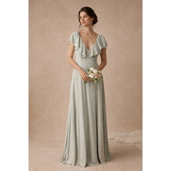 Jenny Yoo Dresses & Skirts - Jenny Yoo Collection NWT Cecilia Dress in Morning Mist Chiffon Bridesmaid- 4